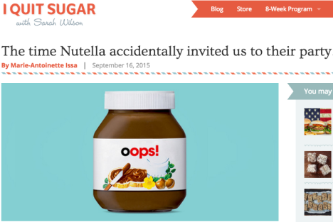 Nutella I Quit Sugar