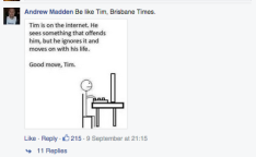 One user's response to the Brisbane Times post (click to enlarge)
