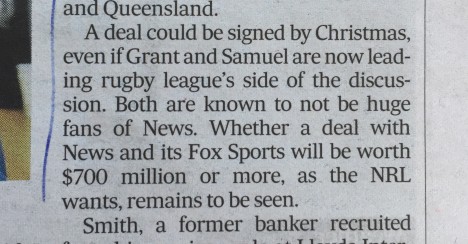 NRL Grant Smith huge fans news