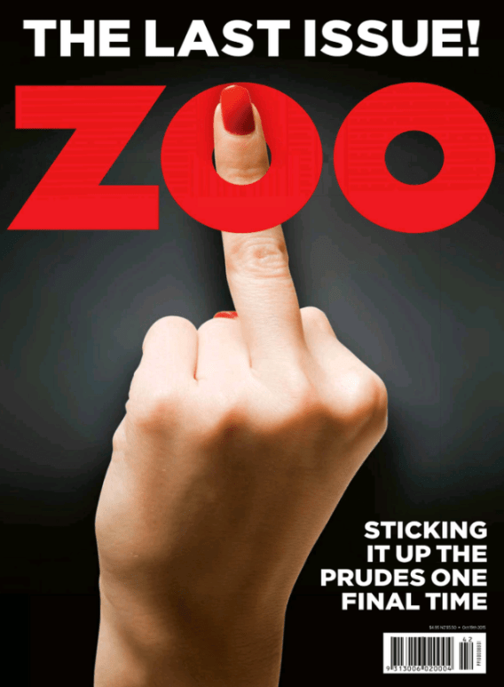Zoo Weekly goes out in a blaze of glory – and a raised middle finger to its critics