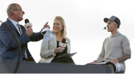 Sunrise's David Koch, Sam Armytage interviewing Justin Bieber  