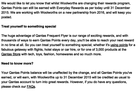 The email to Qantas customers