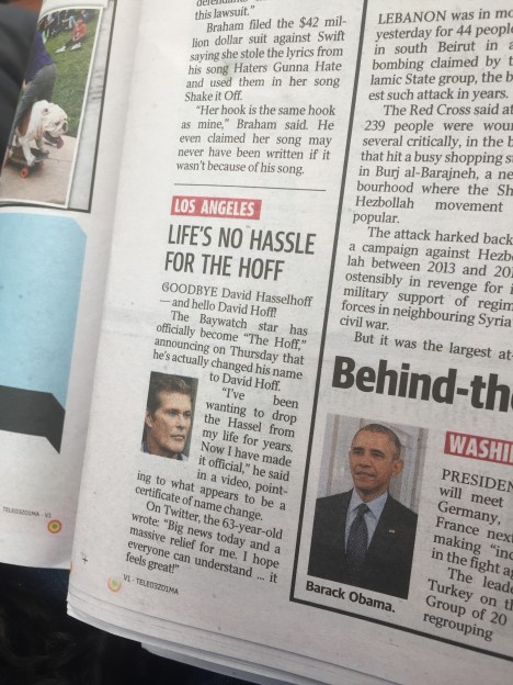 Daily tele david hoff