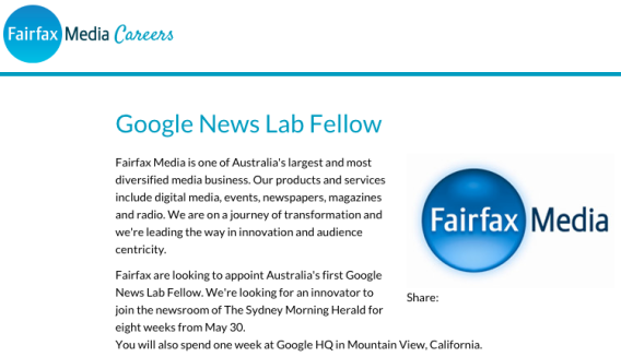 Fairfax data journalism – paid for by Google