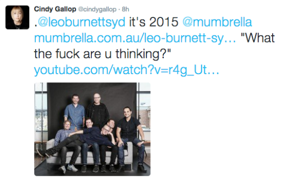 ‘What the fuck are u thinking?’: Cindy Gallop blasts Leo Burnett Sydney’s white male hires