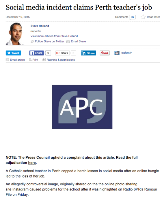 WA Today censured by Press Council for unfair ‘Bong claims Santa Maria teacher’s job’ headline