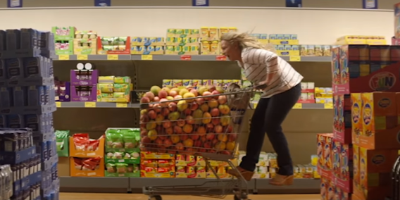 ‘Mangoes, in the fruit aisle when the beat goes’: Aldi ad uses house track and exploding trolley