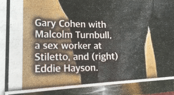 Malcolm Turnbull, sex worker