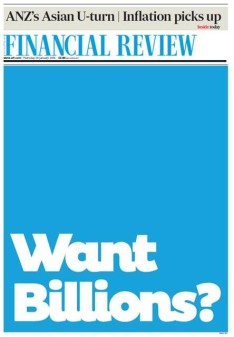 Today's AFR promotes Showtime's Billions TV show.