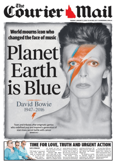 David Bowie remembered – the front pages