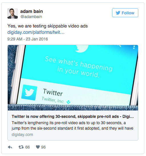Morning Update: Twitter tests skippable ads; New iPhone leak?; Will Bunnings’ UK launch work?; TV diversity questioned