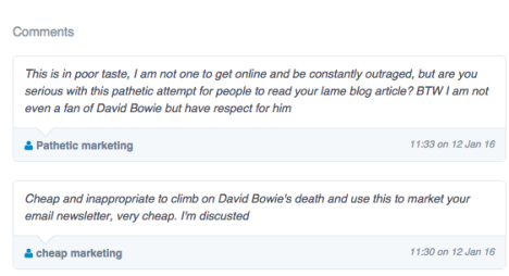 adviser ratings david bowie comments