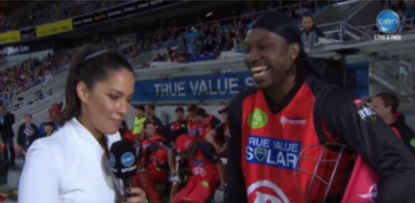 'Don't blush baby': McLaughlin won praise for her handling of a proposition live on air from cricketer Chris Gayle