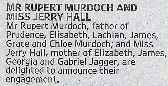Rupert’s classi engagement announcement