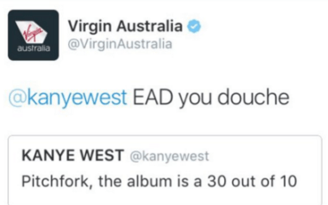 Carat claims responsibility for Virgin Australia tweet to Kanye West telling him ‘eat a dick’