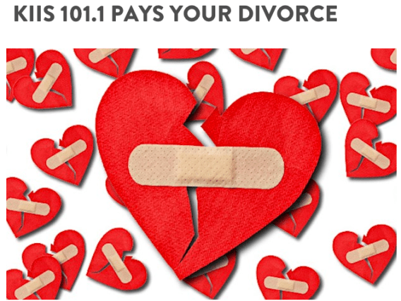 Kiis and break up: the radio station giving away a divorce