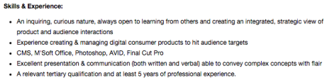 nine job ad five years