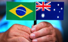 Brazil and Australian flags Olympics