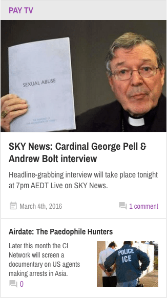 Cardinal Pell and the symmetry of TV programming