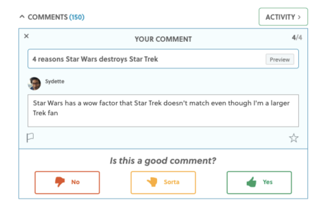 coral project comments thread