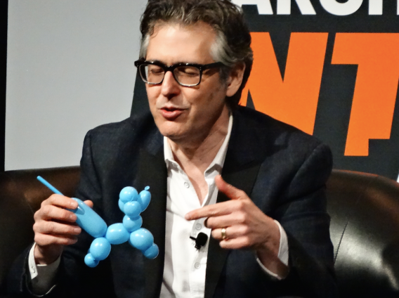 Balloon animal selfies with Ira Glass