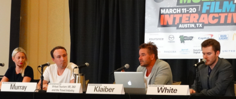 The panel (l-r): Susannah DiLallo, founder of Rapid VR; David Murray, Qantas; Dave Klaiber, founder Rapid VR; Dan White, chief technology officer, Rapid VR
