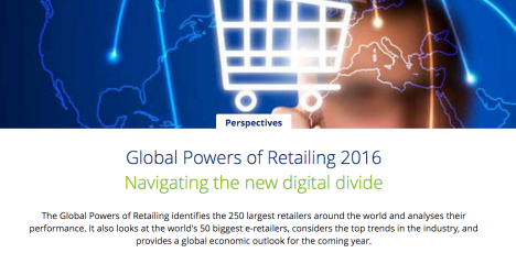 Deloitte 2016 Global Powers of Retailing report