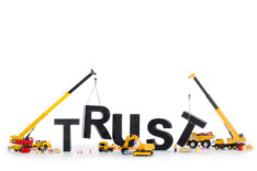Building trust Machines building trust-word think stock