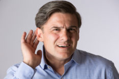 man cant hear you listen think stock