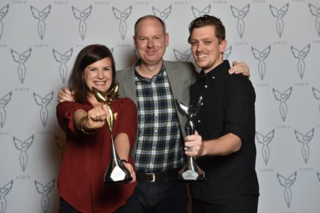 Winners: Elle Bullen, host Tom Gleeson and James Orr