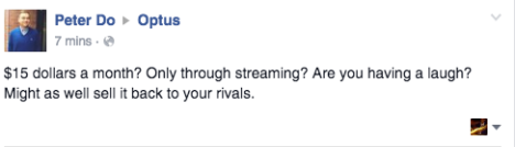 facebook optus backlash epl