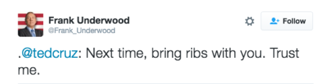 frank underwood ribs tweet