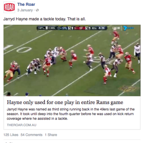 jarryd hayne the roar tackle