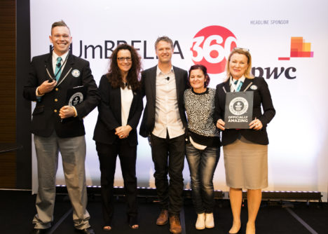 Allison Tiling (second left) and Richard Morgan (