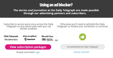 News Corp adblock