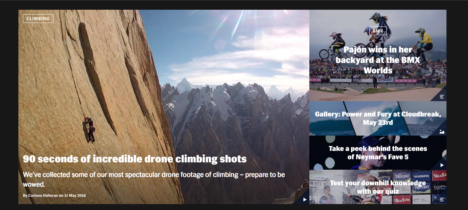 Red Bull content creation homepage