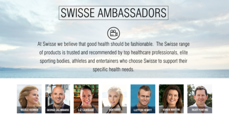swisse celebrity ambassadors