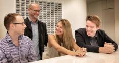 Rachel Solomon with other members of the broadcast and content production team