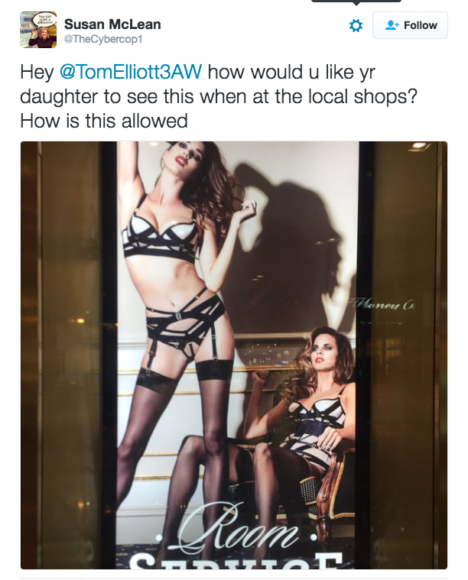 honey birdette room service asb banned poster ad