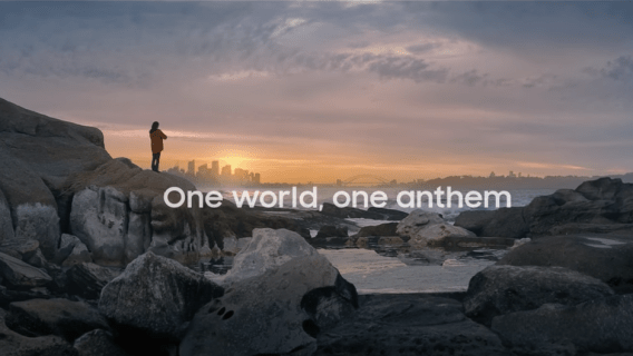 Samsung melds uplifting lines from national anthems for Olympics campaign via Leo Burnett