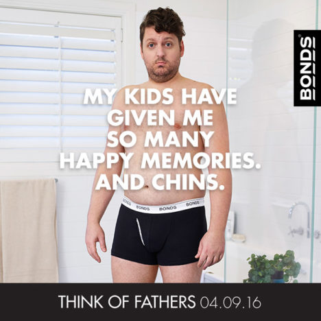 "My kids have given me so many happy memories. And chins."