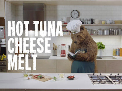 John West lets wild bear loose in the kitchen in new Cummins and Partners campaign