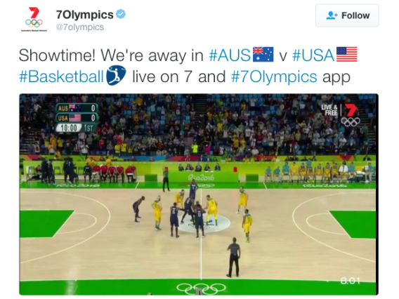 Seven doubles morning audience with Australia vs USA Olympics basketball