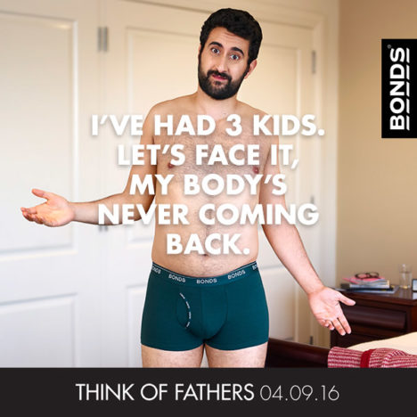 bonds clemenger bbdo melbourne fathers day campaign 3 kids