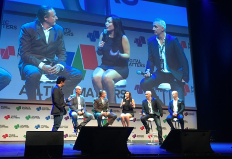 L to R: Joe Nguyen of ComScore interviews Starcom’s Ken Mandel, Ogilvy’s David Mayo, Susana Tsui of PHD, Carat’s Sean O’Brien and Josh Black of GroupM