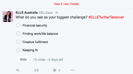 Elle Twitter Activation poll