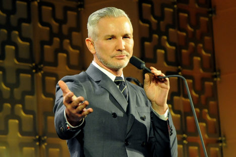 Baz Luhrmann accepts an honorary award at the Clio Awards
