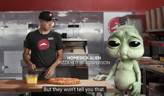 Morning Update: Droga goes alien for Pizza Hut; Publicis won’t scrap agencies; Clinton’s awkward TV slot