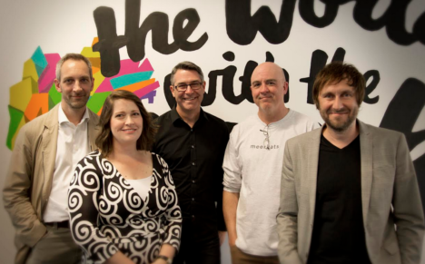 The Meerkats: Ronnie Duncan, Melanie Wiese, Gavin Bain, Mike Edmonds and Martin Beecroft.