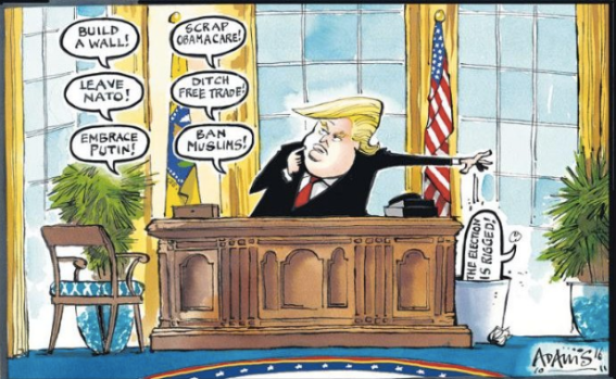 President-elect Donald Trump dominates headlines and cartoonists’ attention